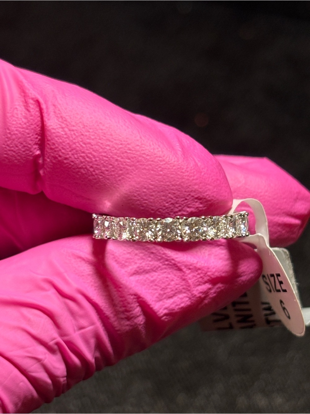 .925 Sterling Silver 1ct. VVS Moissanite Tennis-Style Eternity Band Size 6 - Picture 6 of 15